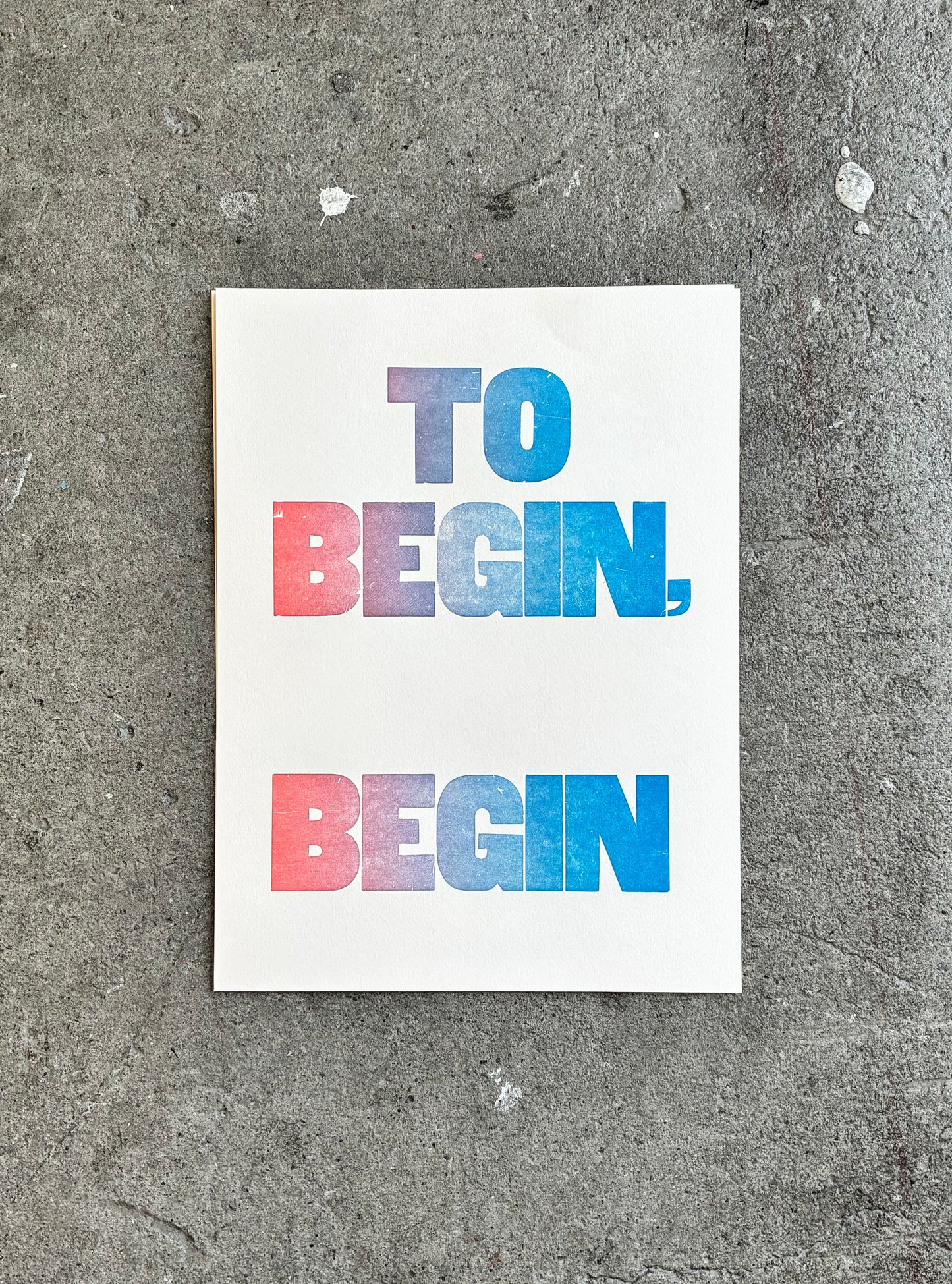 To Begin, Begin